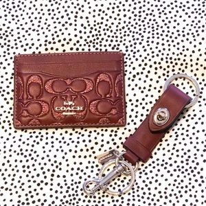 Coach Purple Card Holder & Keychain